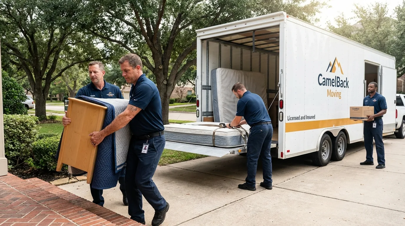 Crew loading residential truck for cross-state move from Lakehurst, NJ